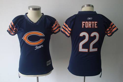Bears #22 Matt Forte Blue 2011 Women's Field Flirt Stitched NFL Jersey - Click Image to Close